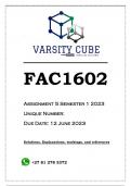 FAC1602 Assignment 5 (CALCULATIONS AND ANSWERS) Semester 1 2023 - DISTINCTION GUARANTEED