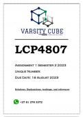 LCP4807 Assignment 1 (ANSWERS) Semester 2 2023 - DISTINCTION GUARANTEED