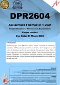 DPR2604 Assignment 1 (COMPLETE ANSWERS) Semester 1 2024 - DUE 27 March 2024 