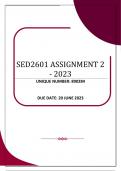 SED2601 ASSIGNMENT 2 - 2023 (890284)
