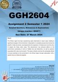 GGH2604 Assignment 1 (COMPLETE ANSWERS) Semester 1 2024 - DUE 27 March 2024 