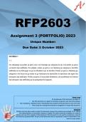 RFP2603 Assignment 3 SEPEDI (PORTFOLIO COMPLETE ANSWERS) 2023 - DUE 2 October 2023