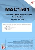 MAC1501 Assignment 5 (ASNWERS) Semester 1 2023 