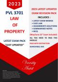 PVL3701 - "2024" Latest Exam Pack (This is the latest Updated 2023) Past Memos Exam Solutions ) Assignment Solutions/Notes/Cases (Buy Quality!!)Searchable Doc