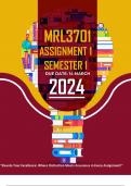MRL3701 ASSIGNMENT 1 SEMESTER 1 – 2024 (686262)