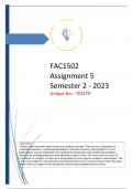 FAC1502 Assignment 5(Semester 2 - 2023) COMPLETE SOLUTIONS
