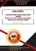 CSL2601 NEW Exam Pack Old until May Portfolio 2023 (Well researched and accurate answers given)