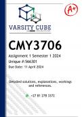 CMY3706 Assignment 1 (DETAILED ANSWERS) Semester 1 2024 - DISTINCTION GUARANTEED