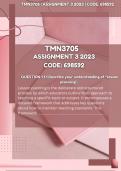 TMN3705 (Accurate Answers) For Assignment 3 (ANSWERS) For Semester 2 2023 | Code: 698592