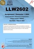 LLW2602 Assignment 1 (COMPLETE ANSWERS) Semester 1 2024 (890840) - DUE 7 March 2024