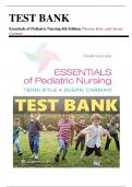 Essentials of Pediatric Nursing 4th Edition Kyle Carman Test Bank 2021 Chapters 1-24 | All Chapters