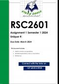 RSC2601 Assignment 1 (ANSWERS) Semester 1 2024