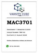 MAC3701 Assignment 1 (ANSWERS) Semester 2 2023 - DISTINCTION GUARANTEED