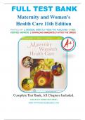 Test Bank For Maternity and Women's Health Care 11th Edition By Deitra Lowdermilk 9780323169189 Chapter 1-37 Complete Guide .