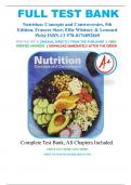 Test Bank for Nutrition: Concepts and Controversies, 5th Edition, Frances Sizer, Ellie Whitney, Leonard Piché,  ISBN- 13: 9780176892869