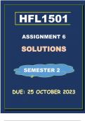 HFL1501 Assignment 6 (COMPLETE ANSWERS) Semester 2 2023 - DUE 25 October 2023