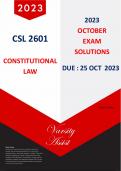 CSL2601 – “2023” October Exam Solutions : Due 25 October 2023