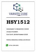 HSY1512 Assignment 4 (ANSWERS) Semester 2 2023 - DISTINCTION GUARANTEED