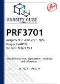 PRF3701 Assignment 2 (DETAILED ANSWERS) Semester 1 2024 - DISTINCTION GUARANTEED