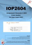 IOP2604 Assignment 2 (COMPLETE ANSWERS) Semester 2 2023 