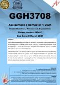 GGH3708 Assignment 3 (COMPLETE ANSWERS) Semester 1 2024