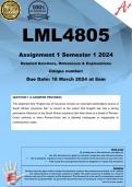 LML4805 Assignment 1 (COMPLETE ANSWERS) Semester 1 2024 - DUE March 2024