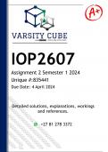 IOP2607 Assignment 2 (DETAILED ANSWERS) Semester 1 2024 - DISTINCTION GUARANTEED