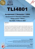 TLI4801 Assignment 1 (COMPLETE ANSWERS) Semester 1 2024 - DUE 18 March 2024 