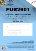 FUR2601 Assignment 1 (QUIZ ANSWERS) Semester 1 2024 - DUE March 2024
