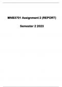 MNB3701 ASSIGNMENT NO.2 REPORT ASSIGNMENT SUGGESTED SOLUTIONS SEMESTER 2