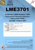 LME3701 Assignment 1 (COMPLETE ANSWERS) Semester 1 2024 (158619)- DUE 1 March 2024