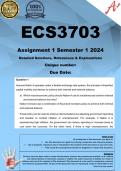 ECS3703 Assignment 1 (COMPLETE ANSWERS) Semester 1 2024 - DUE March 2024 