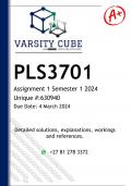 PLS3701 Assignment 1 (DETAILED ANSWERS) Semester 1 2024 - DISTINCTION GUARANTEED - 