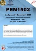 PEN1502 Assignment 1 (COMPLETE ANSWERS) Semester 1 2024 (714881) - DUE 20 March 2024