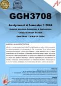 GGH3708 Assignment 4 (COMPLETE ANSWERS) Semester 1 2024 (543609) - DUE 15 March 2024 