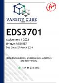 ESD3701 Assignment 1 (DETAILED ANSWERS) 2024 (531557) - DISTINCTION GUARANTEED
