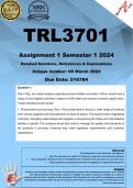 TRL3701 Assignment 1 (COMPLETE ANSWERS) Semester 1 2024  (518784)- DUE 8 March 2024 