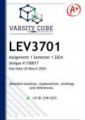 LEV3701 Assignment 1 (DETAILED ANSWERS) Semester 1 2024 (150017) - DISTINCTION GUARANTEED