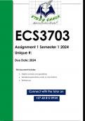 ECS3703 Assignment 1 (QUALITY ANSWERS) Semester 1 2024
