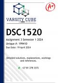 DSC1520 Assignment 3 (DETAILED ANSWERS) Semester 1 2024 - DISTINCTION GUARANTEED