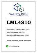 LML4810 Assignment 2 (ANSWERS) Semester 2 2023 (640320) - DISTINCTION GUARANTEED 