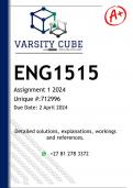 ENG1515 Assignment 1 (DETAILED ANSWERS) 2024 - DISTINCTION GUARANTEED