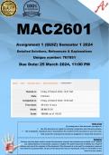 MAC2601 Assignment 1 (COMPLETE ANSWERS & WORKINGS ) Semester 1 2024 (767051) - DUE 25 March 2024