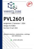PVL2601 Assignment 2 (DETAILED ANSWERS) Semester 1 2024 (212823 ) - DISTINCTION GUARANTEED 