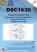DSC1630 Assignment 3 (100% COMPLETE ANSWERS) Semester 1 2024 (234437) - DUE 5 April 2024 