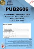 PUB2606 Assignment 2 (COMPLETE ANSWERS) Semester 1 2024 (666221)- DUE 16 April 2024