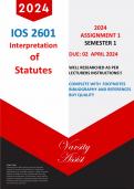 IOS2601 :2024" Assignment 1-Due March 2024- Semester 1 2024 Well researched with with footnotes and bibliography that follow all guidelines