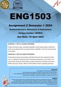 ENG1503 Assignment 2 (QUESTION 1 & 2 COMPLETE ANSWERS) Semester 1 2024 (285864) - DUE 10 April 2024