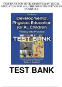 Developmental Physical Education for All Children 5th Edition by Donnelly Test Bank.