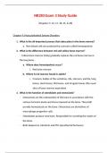 NR 283 Patho Exam 3 Study Guide (Version 1),  NR 283: Pathophysiology, Chamberlain College of Nursing